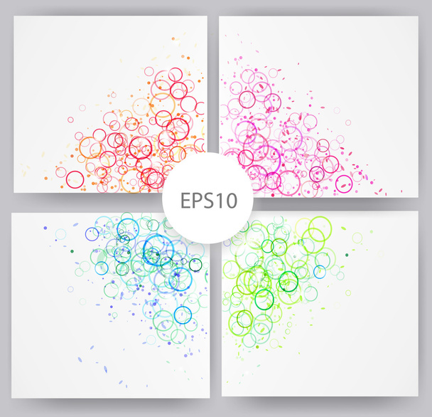 Set of four abstract backgrounds with circles - ベクター画像