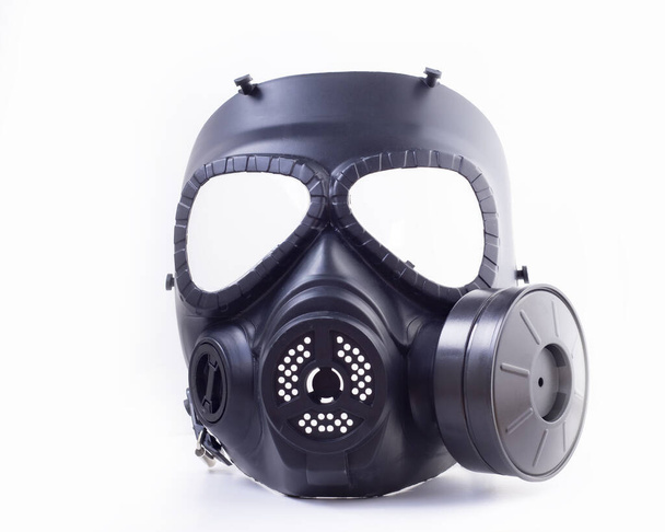 A closeup view of a gas mask used in modern warfare. - Fotoğraf, Görsel