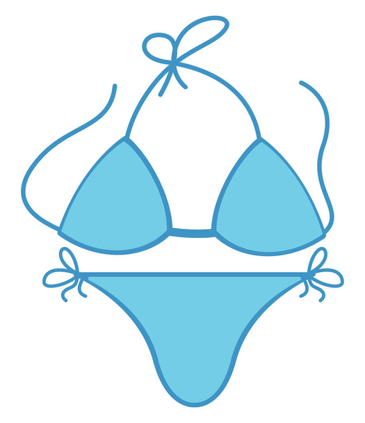 Blue bikini, illustration, vector on white background - Вектор,изображение