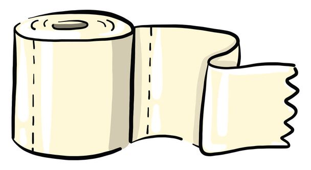 Toilet paper sketch, illustration, vector on white background - Vector, Image