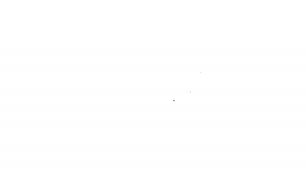 Beyaz arka planda izole edilmiş siyah çizgi gökkuşağı güneş ikonu. 4K Video hareketli grafik canlandırması - Video, Çekim