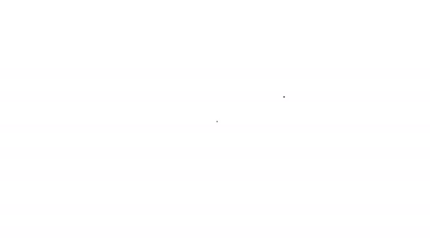 Fekete vonal Kosárlabda játék jegy ikon elszigetelt fehér háttér. 4K Videó mozgás grafikus animáció - Felvétel, videó