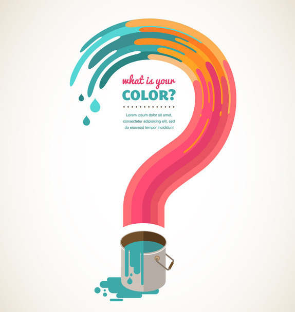 Question mark - color splash, creative concept - Vector, Image
