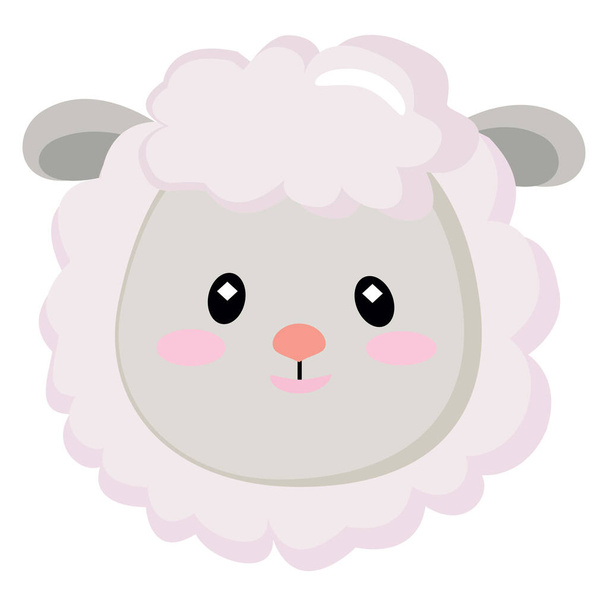 Cute little lamb, illustration, vector on white background - Vecteur, image
