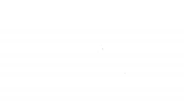 Czarna linia Nagrobek z napisem ODP na nim ikona odizolowana na białym tle. Ikona grobu. 4K Animacja graficzna ruchu wideo - Materiał filmowy, wideo