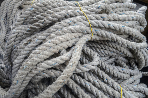 bunch of nautical COTTON 3-STRAND ROPE 10MM - Photo, Image