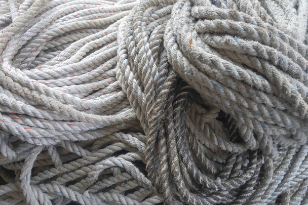 bunch of nautical COTTON 3-STRAND ROPE 10MM - Photo, Image