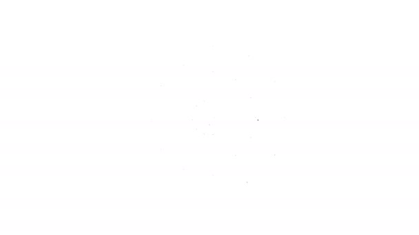 Černá čára Ikona volantu lodě izolovaná na bílém pozadí. Grafická animace pohybu videa 4K - Záběry, video
