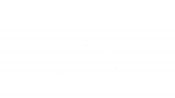Línea negra Icono de espadas piratas cruzadas aisladas sobre fondo blanco. Signo de sable. Animación gráfica de vídeo 4K - Metraje, vídeo