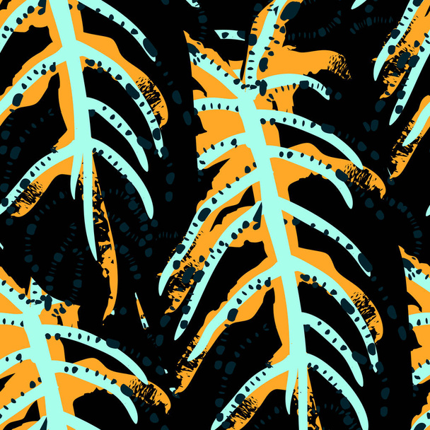 Tropical Leaf. Modern Motif. Jungle Print. Foliage - Vector, imagen