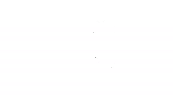 Zwarte lijn Magnetron pictogram geïsoleerd op witte achtergrond. pictogram huishoudelijke apparaten. 4K Video motion grafische animatie - Video