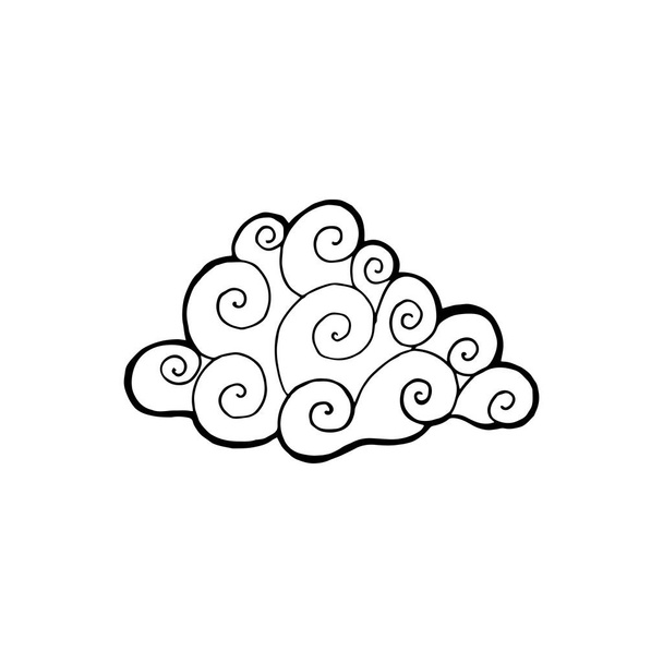 Vector cloud shapes collection. Hand draw illustration isolated on white background. - Vector, Image