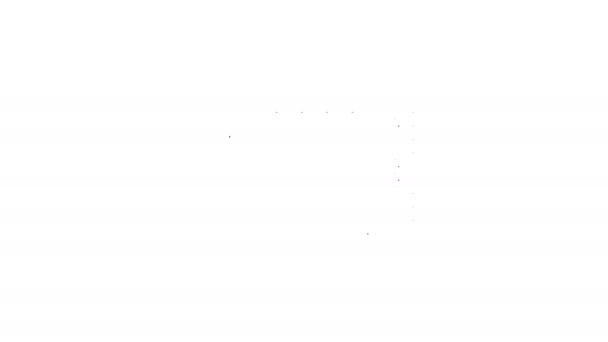 Ligne noire Icône accordéon instrument de musique isolé sur fond blanc. Baïonnette classique, harmonique. Animation graphique de mouvement vidéo 4K - Séquence, vidéo