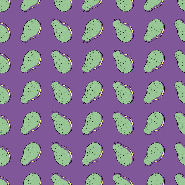 Avocado pattern, illustration, vector on white background - Vector, Image