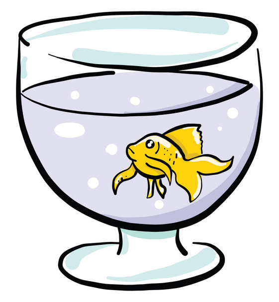 Риба в акваріумі, ілюстрація, вектор на білому тлі
 - Вектор, зображення