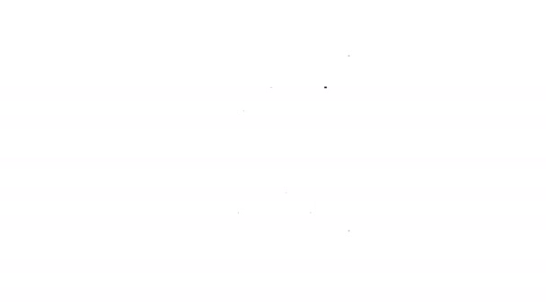 Zwarte lijn Spel gids pictogram geïsoleerd op witte achtergrond. Gebruikershandleiding, instructie, handleiding, handboek. 4K Video motion grafische animatie - Video