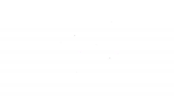 Fekete vonal Halak állatöv jel ikon elszigetelt fehér alapon. Asztrológiai horoszkóp gyűjtemény. 4K Videó mozgás grafikus animáció - Felvétel, videó