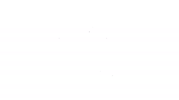 Icono de signo zodiacal Libra de línea negra aislado sobre fondo blanco. Colección de horóscopos astrológicos. Animación gráfica de vídeo 4K - Metraje, vídeo