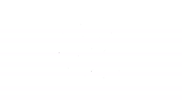 Zwarte lijn Melkweg spiraalstelsel met sterren pictogram geïsoleerd op witte achtergrond. 4K Video motion grafische animatie - Video