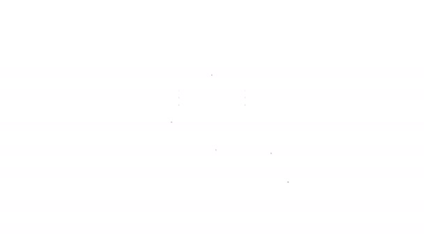 Schwarze Linie Smart Farm mit Drohnensteuerung und Baumsymbol isoliert auf weißem Hintergrund. Innovationstechnologie für landwirtschaftliche Unternehmen. 4K Video Motion Grafik Animation - Filmmaterial, Video