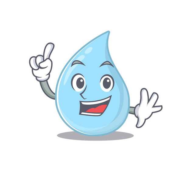 Raindrop mascot character design with one finger gesture. Vector illustration - Vettoriali, immagini