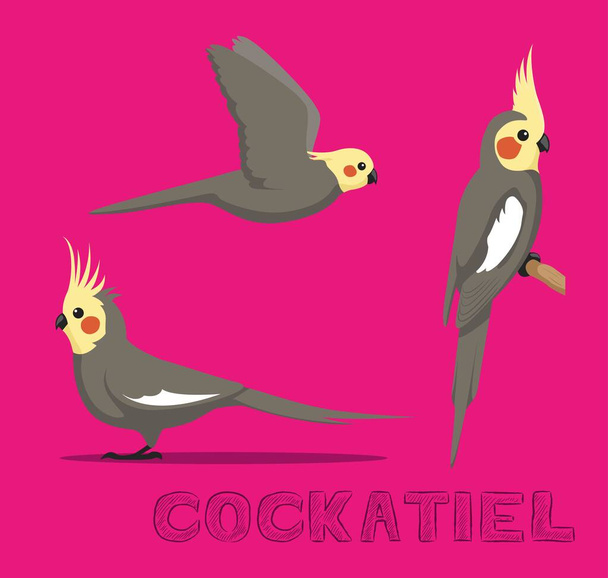 Parrot Cockatiel Cartoon Vector Illustration - Διάνυσμα, εικόνα