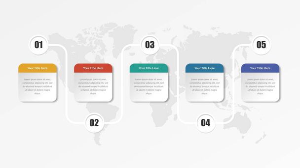 Clean InfographicTemplate for Business Vector Design - Vettoriali, immagini