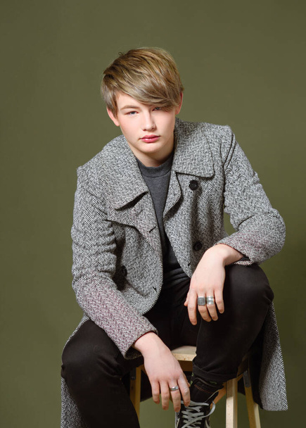 portrait of young model boy in studio - Fotografie, Obrázek