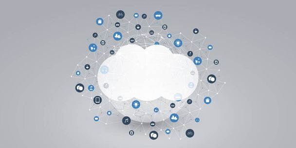 Cloud Computing Design Concept - Connessioni digitali, Sfondo tecnologico con Wireframe Sphere e rete geometrica
 - Vettoriali, immagini