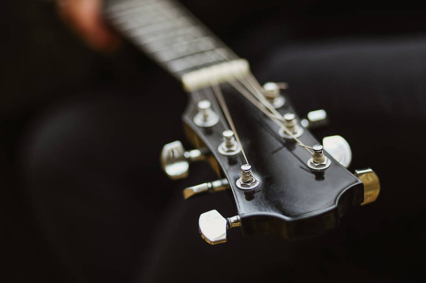 akustická kytara hudba trendy plochý design - Fotografie, Obrázek