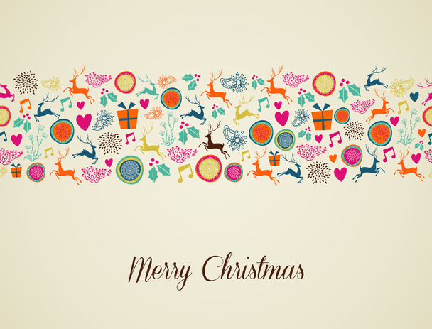 Merry Christmas multicolors reindeer illustration - Wektor, obraz