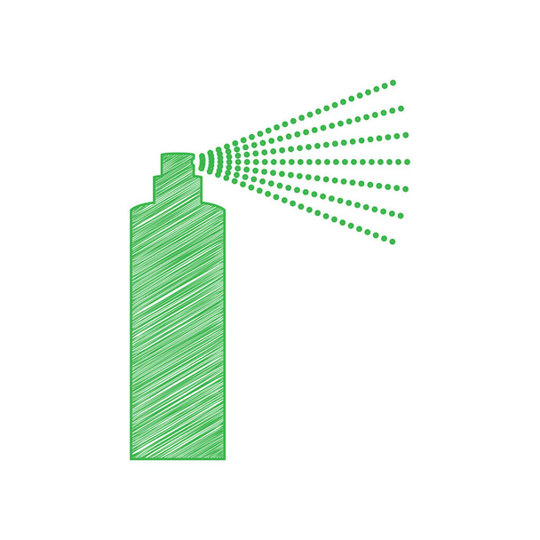 Üvegszóró tábla. Zöld firka ikon szilárd kontúrral fehér háttéren. Illusztráció. - Vektor, kép