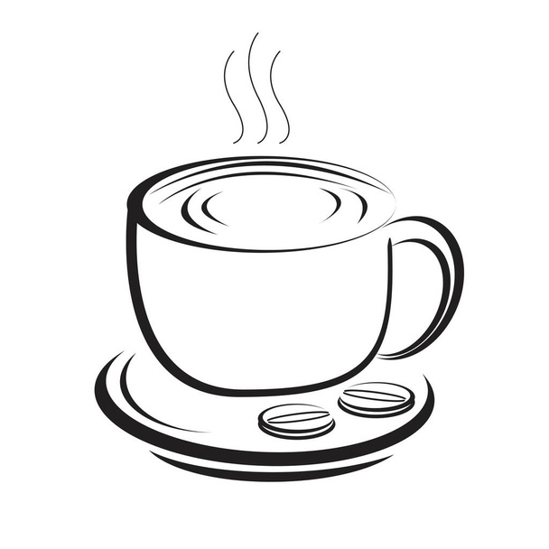 Kuppi kahvia, malli logo suunnittelu
 - Vektori, kuva