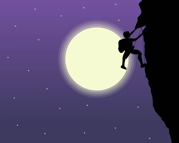 Иллюстрационный векторный дизайн мужчины поднимается в полночь
 - Вектор,изображение