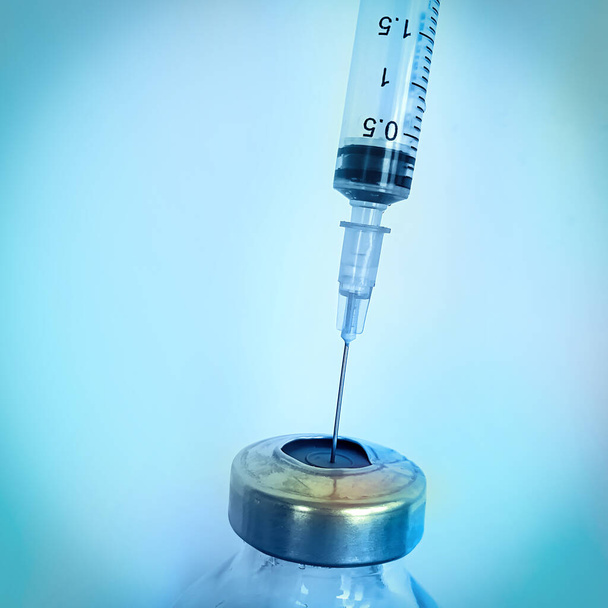 Vaccine syringe subcutaneous vaccination medical concept - Photo, Image