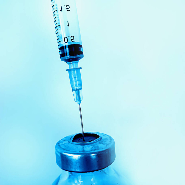 Vaccine syringe subcutaneous vaccination medical concept - Foto, Imagen