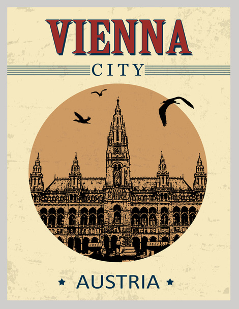 Affiche vintage Vienne
 - Vecteur, image
