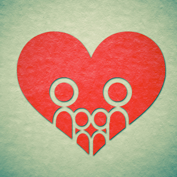 Family and heart background - Photo, Image