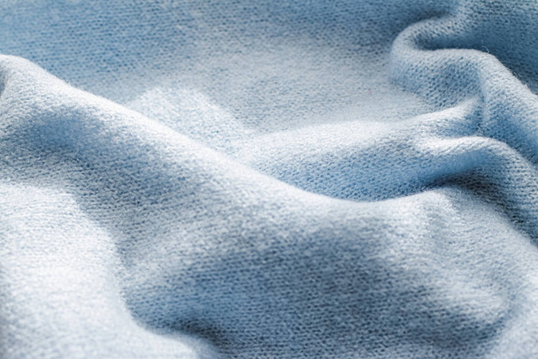 Premium blue fabric texture, decorative textile as background for interior design - Photo, Image