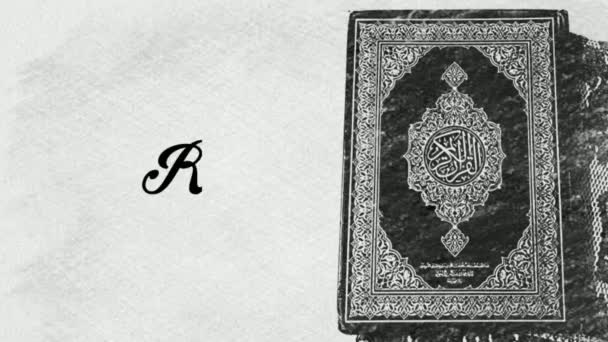 Ramadán blahopřání s pozadím Koránu a modlitební koberce - Záběry, video