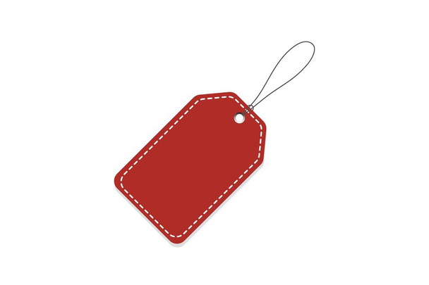 Red Price Tag. Vector illustration. Realistic discount tag, isolated. - Vector, Image