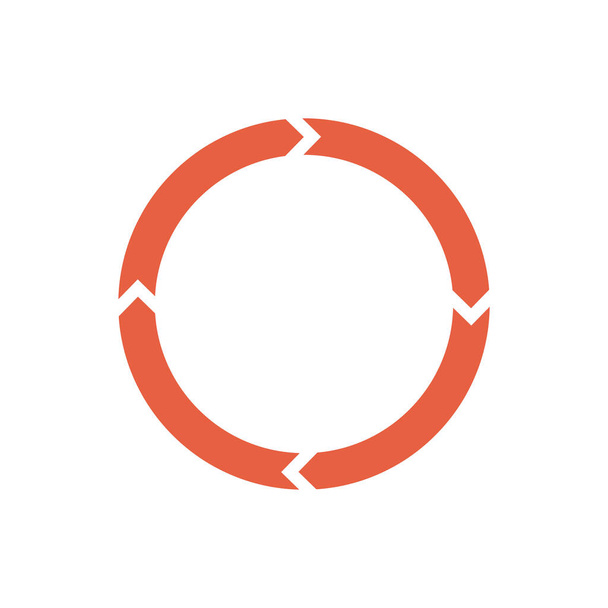 Circle arrows for infographic. Simple flat 360 diagram icon. - Vector, Image