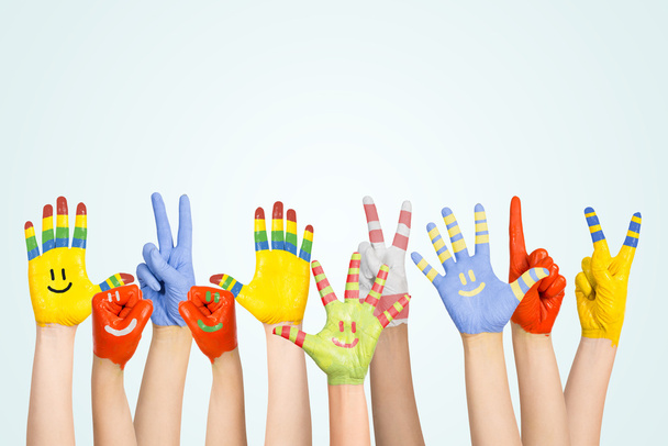 painted children's hands - Φωτογραφία, εικόνα