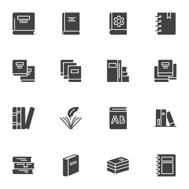 Bookstore books vector icons set - Vector, Image