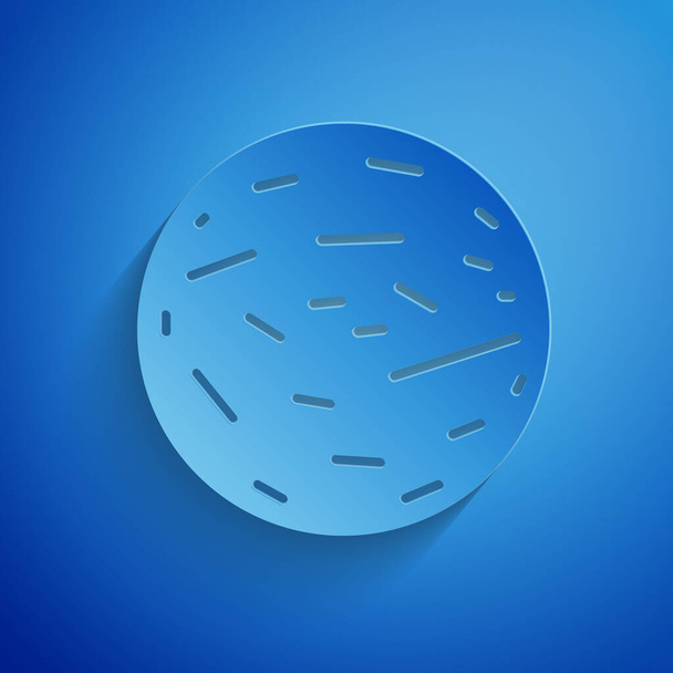 Paper cut Planet Venus icon isolated on blue background. Paper art style. Vector Illustration - Vector, Image