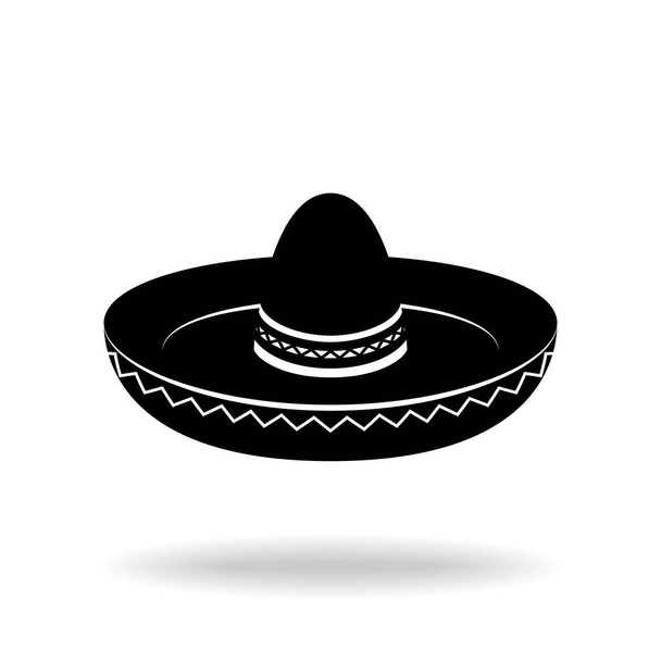 Ícone gráfico do chapéu Sombrero. Sombrero chapéu sinal isolado no fundo branco. Ilustração vetorial
 - Vetor, Imagem