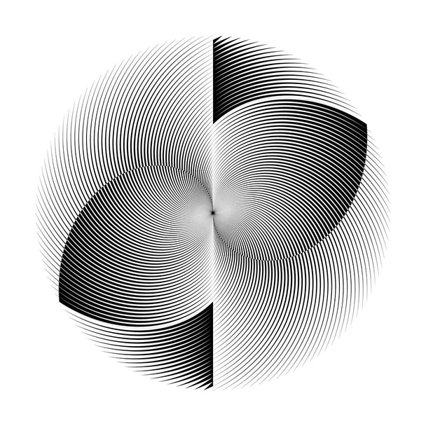 Abstract halftoon lijnen cirkel achtergrond, geometrisch dynamisch patroon, vector modern design textuur. - Vector, afbeelding