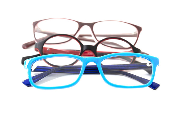Tres pares de gafas coloridas para niños. Aislado
 - Foto, imagen