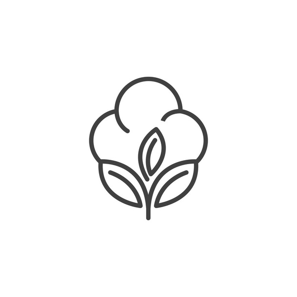 Cotton flower vector icon template symbol nature - Vector, Image