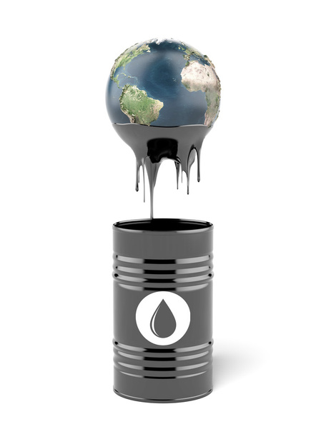 Barrel oil with earth globe - Valokuva, kuva